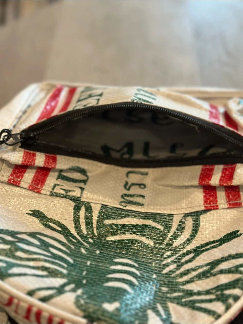 Cement Ethically Handmade Upcycled Sack Mini Backpack 10x8